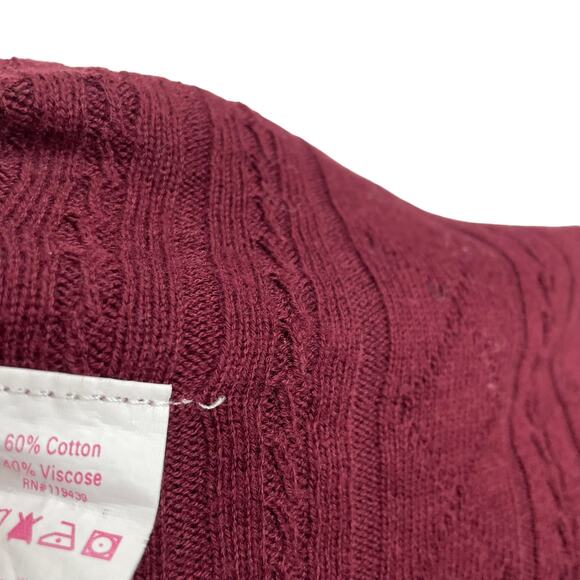 Julie Brown Open Front Long Burgundy Cardigan Medium / Large - Picture 4 of 6